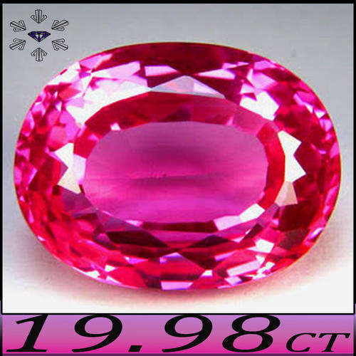 19.98CT OVAL TOPAZ [VVS] ~ PERFECTLY POLISHED VIVID PINK HEATED BRAZILIAN GEM.