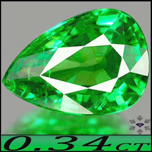 0.34CT UNHEATED PEAR TSAVORITE [VS] VIVID DEEP GREEN NATURAL GARNET