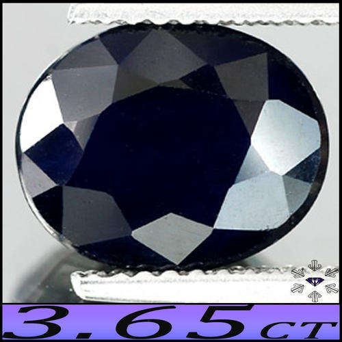 3.65CT GEM DEEP BLUE SAPPHIRE ~ SHINING SMOOTH PERFECTLY POLISHED OVAL