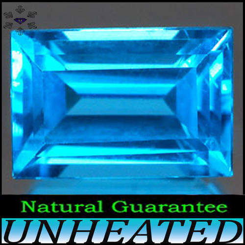 1.30CT VIVID SWISS BLUE TOPAZ PAIR [VVS] ~ TWO BAGUETTE POLISHED BRAZILIAN GEMS