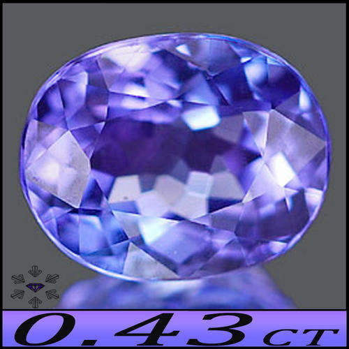0.43CT NATURAL DEEP PURPLE BLUE TANZANITE [VS] - MAGNIFICENT MODERN OVAL GEMSTONE