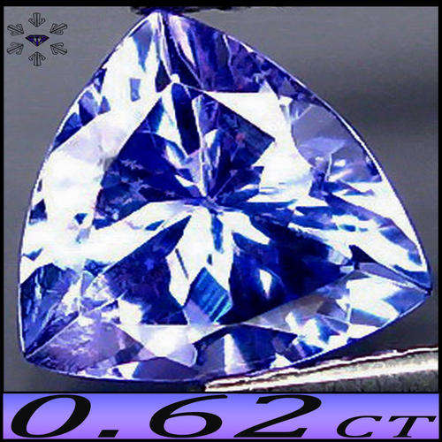 0.62CT BRILLIANT TRILLIANT TANZANITE [VVS] ~ NATURAL INTENSE VIOLET DEEP BLUE GEM