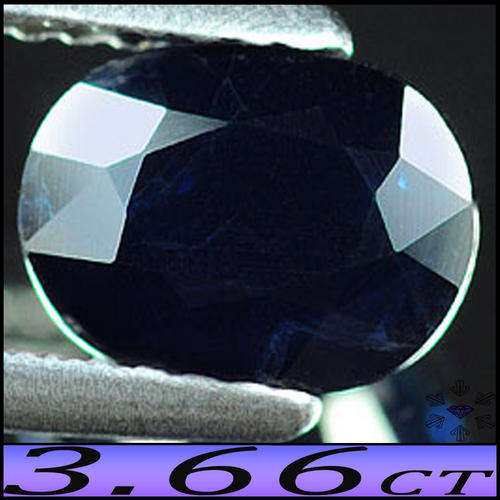 3.66CT TANTALIZING THAILAND SAPPHIRE ~ DEEP BLUE MODERN OVAL POLISHED GEM