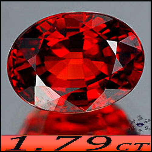 1.79CT PERFECT SPESSARTINE GARNET [VVS] UNHEATED VIVID ORANGEY RED MANDARIN OVAL