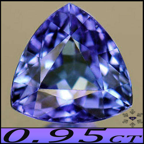 0.95CT NATURAL TRILLIANT TANZANITE ~ EYE CLEAN VIVID VIOLET BLUE MASTERFUL POLISHED GEM