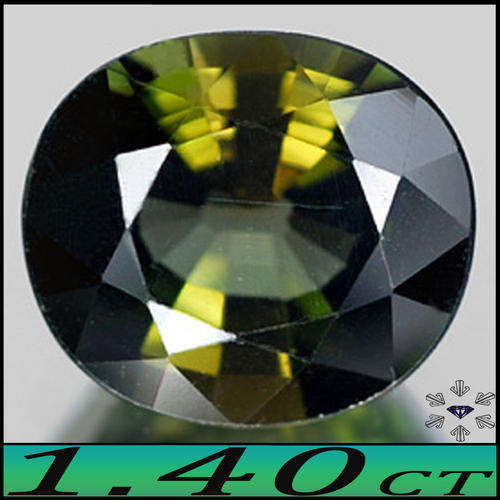 1.40ct NAMIBIA UNTREATED TOURMALINE [VS] ~ NATURAL YELLOWISH GREEN MODIFIED OVAL GEM