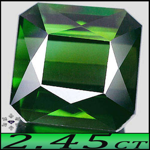 2.45CT UNTREATED GREEN NIGERIAN TOURMALINE [VVS] ~ NATURAL SCISSOR FACETED OCTAGON GEMSTONE