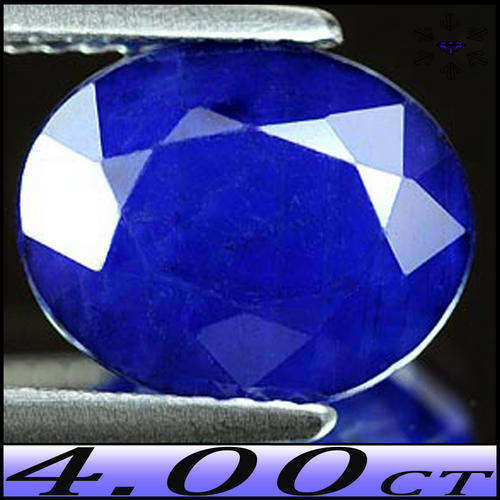 4.00 CTS DEEP BLUE SAPPHIRE ~ SMOOTH COLOURED OVAL FINISHED MANOMBO GEM