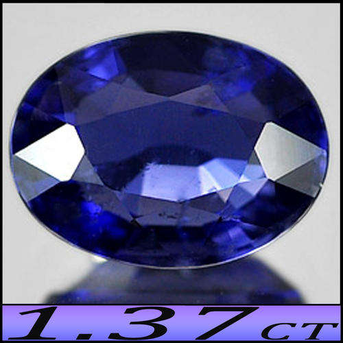 1.37CT GEM VIVID VIOLET BLUE IOLITE [VS] ~ PRECISION POLISHED OVAL KASHMIR GEM