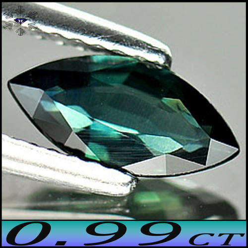 0.99CT UNHEATED MARQUISE FANCY SAPPHIRE [VVS] ~ TANTALIZING PERFECTED THAILAND DEEP FOREST GEM