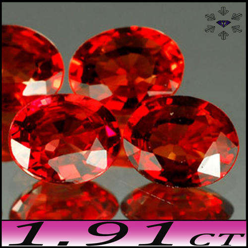 1.91CT VIVID RED SAPPHIRES [VVS] FIVE SELECTED SONGEA PRECISION OVALS