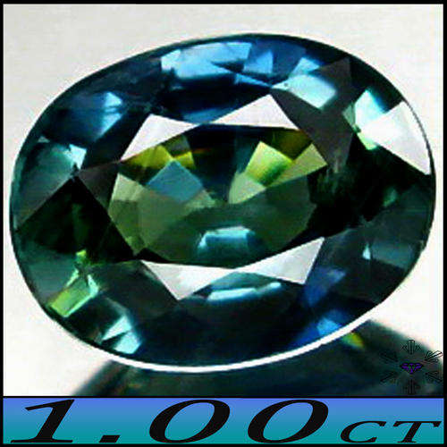 1.00CT BI-COLOUR BLUISH GREEN SAPPHIRE ~ NATURAL UNHEATED PRECISION POLISHED TANZANIAN OVAL