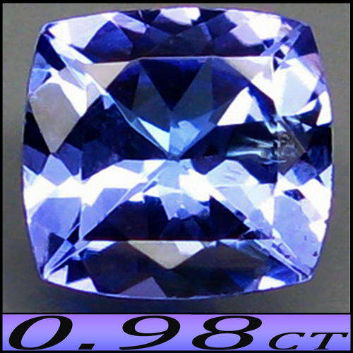 0.98CT NATURAL TANZANITE ~ VIVID VIOLET BLUE CLASSIC CUSHION POLISHED GEMSTONE