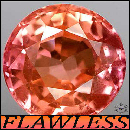 1.35CT ORANGEY PINK PADPARADSCHA SAPPHIRE [VVS] ~ CHATHAM SYNTHETIC ROUND BRILLIANT