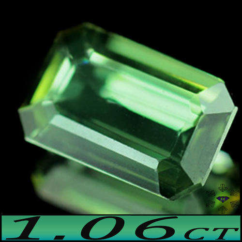 1.06ct NATURAL OCTAGON SAPPHIRE [VVS] ~ GLEAMING MEDIUM BLUISH GREEN GEM