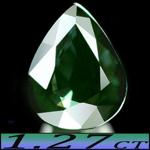 1.27CT DEEP FOREST BLUISH GREEN SAPPHIRE [VVS] ~ NATURAL PERFECT PEAR POLISHED GEMSTONE