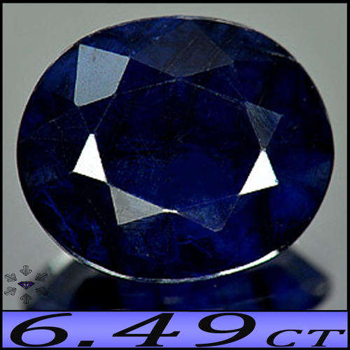 6.49CT MIDNIGHT DEEP BLUE SAPPHIRE ~ SMOOTH EVENLY COLOURED NATURAL OPAQUE GEM