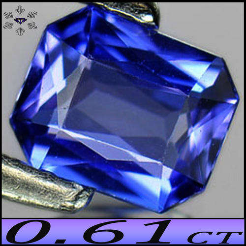 0.61ct VIOLETISH DEEP BLUE TANZANITE [IF] ~ FLAWLESS FANCY SCISSOR FINISHED OCTAGON
