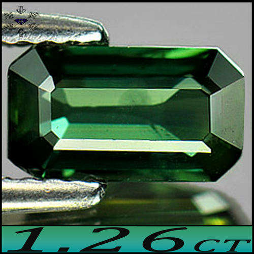 1.26ct LUMINOUS MEDIUM GREEN SAPPHIRE [VS] ~ CLEAN PERFECT OCTAGON GEM