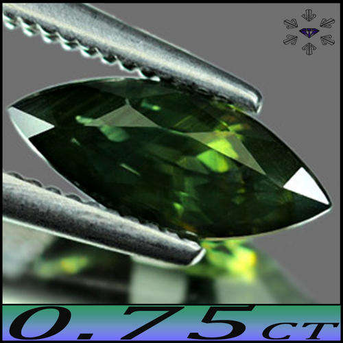 0.75CT MARQUISE SAPPHIRE [VVS] MARVELLOUS MEDIUM DEEP GREEN GEM