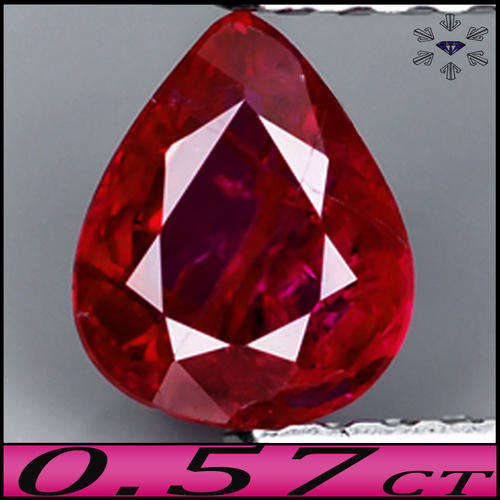 0.57CT CRIMSON DEEP RED RUBY - 100% NATURAL UNHEATED MOZAMBIQUE PEAR