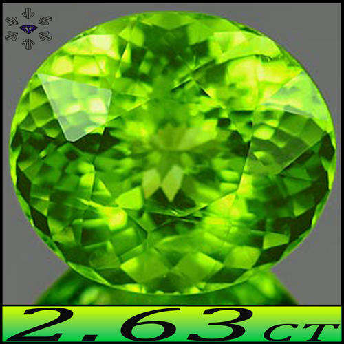 2.63ct NATURAL VIVID GEM BRIGHT GREEN PERIDOT [VS] ~ MULTI FACETED OVAL FROM THAILAND