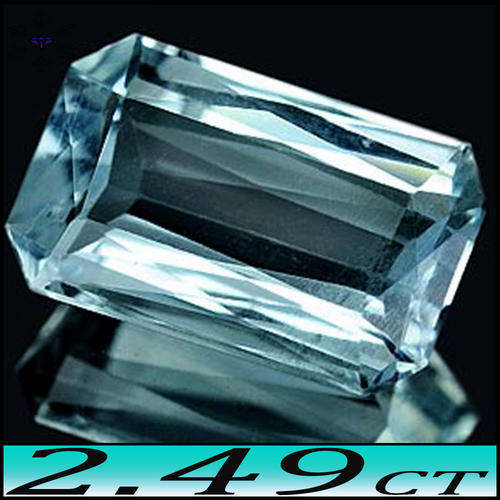 2.49ct SCINTILLATING UNTREATED AQUAMARINE [VVS] ~ NATURAL LIGHT BLUE BRAZILIAN SCISSOR BAGUETTE
