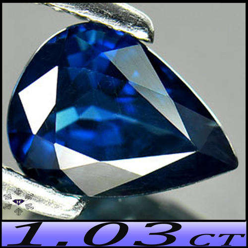 1.03CT CLEAN SAPPHIRE [VVS] GEM VIVID BLUE PERFECTED BANGKAJA PEAR
