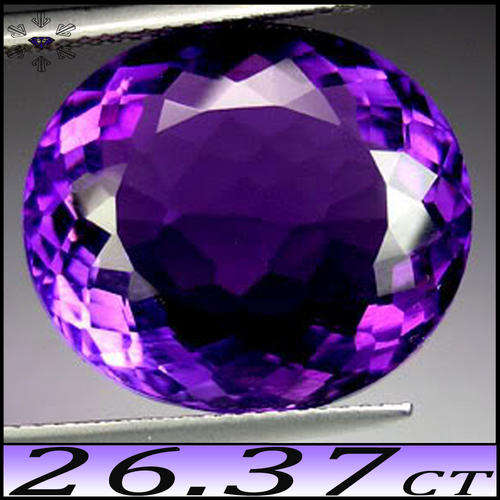 26.37ct BLUISH PURPLE AMETHYST [VS] ~ INTERESTING VIOLET FIRE IN THIS PERFECT POLISHED FANCY OVAL