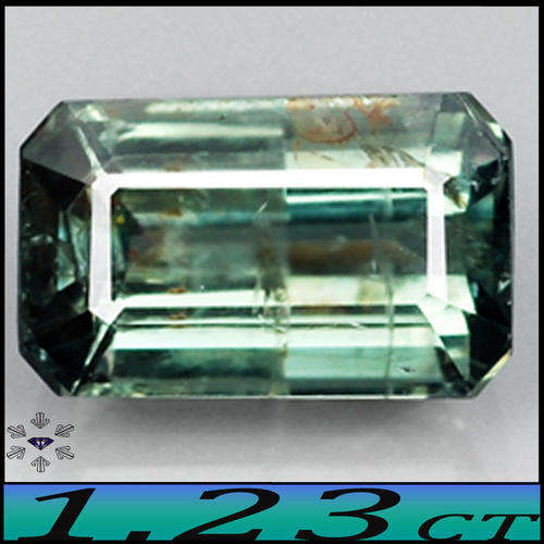 1.23CT EYE CLEAN EMERALD OCTAGON SAPPHIRE ~ UNHEATED BLUISH GREEN MADAGASCAN GEM