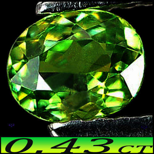 0.43ct NATURAL UNHEATED DEMANTOID GARNET [SI] ~ LEMONADE GREEN OVAL MADAGASCAN GEM