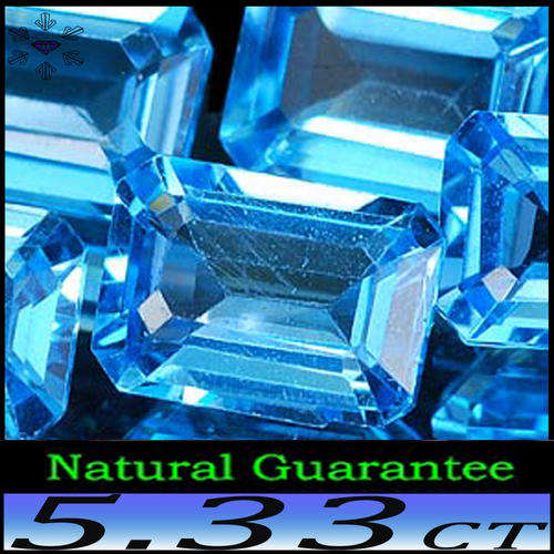 5.33ct SWISS BLUE TOPAZ PARCEL [VVS] ~ FIVE UNHEATED NATURAL BRAZILIAN GEMS.