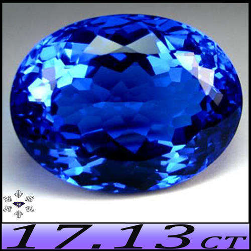 17.13CT TANZANITE BLUE COLOUR QUARTZ [VVS] MAGICAL MULTI FACETED OVAL
