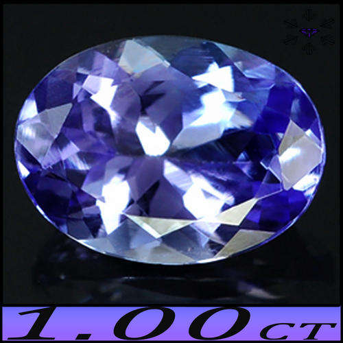 1.00CT VIOLET DEEP BLUE TANZANITE [VVS]  FLAWLESS FIRE FLASHING NATURAL OVAL