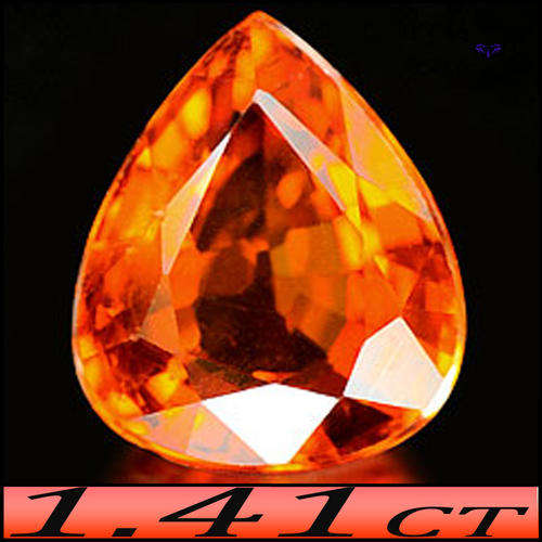 1.41ct MANDARIN ORANGE SPESSARTITE GARNET [VVS] ~ UNHEATED NATURAL BRILLIANT NAMIBIAN PEAR