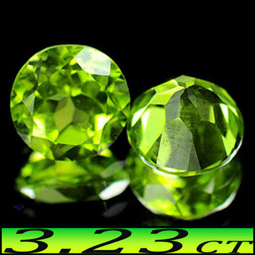 3.32CT NATURAL GREEN PERIDOT PAIR [VS] - TANTALIZING MATCHING GEMS FROM THAILAND