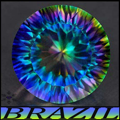 8.87ct MYSTIC QUIP QUARTZ [IF] ~ GLISTENING NATURAL ROUND POLISHED CONCAVE GEMSTONE