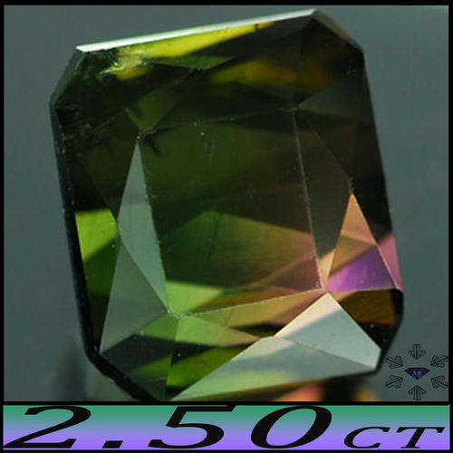 2.50CT RARE WATERMELON TOURMALINE - 100% NATURAL VIVID RED AND GREEN SCISSOR GEMSTONE