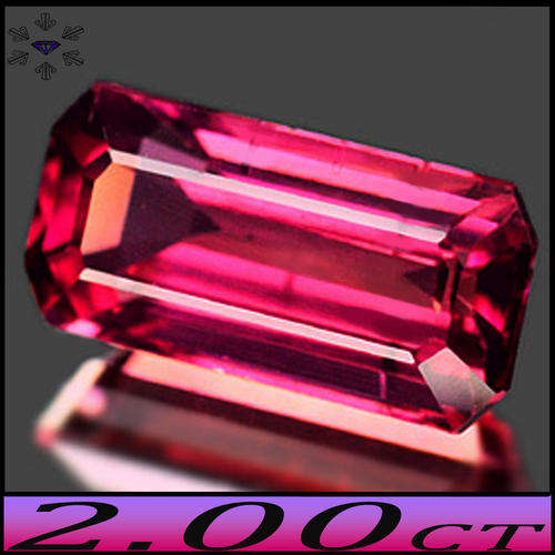 2.00CT VIVID PURPLISH RED RUBELLITE [VS] ~ RARE IBADAN BAGUETTE TOURMALINE