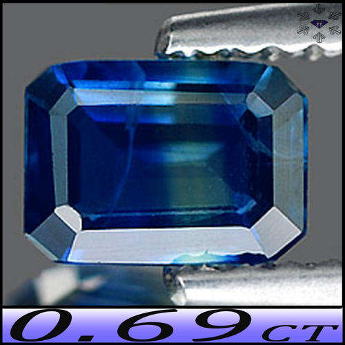 0.69ct  GREENISH BLUE SAPPHIRE [VS] ~ UNHEATED BI-COLOUR EMERALD OCTAGON