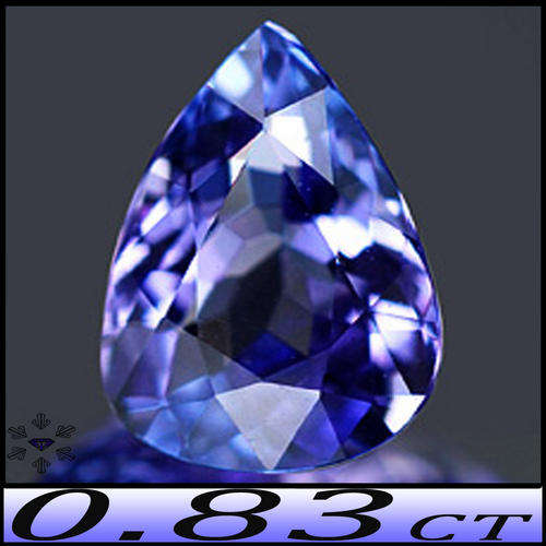 0.83CT VIOLETISH BLUE TANZANITE [IF] - FLAWLESS CLEAN FIRE SPARKLING PEAR