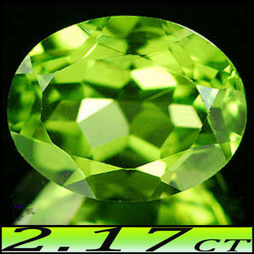 2.17CT GEM GREEN PERIDOT [VVS] SELECTED GEM VIVID UNHEATED OVAL PERFECTED GEM