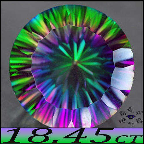 18.45CT MYSTIC RAINBOW QUARTZ [IF] ~ CONCAVE ROUND BRAZILIAN GEM