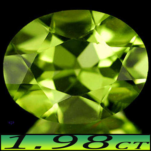 1.98CT GOLDEN GREEN PERIDOT [VVS] NATURAL UNHEATED OVAL GEMSTONE