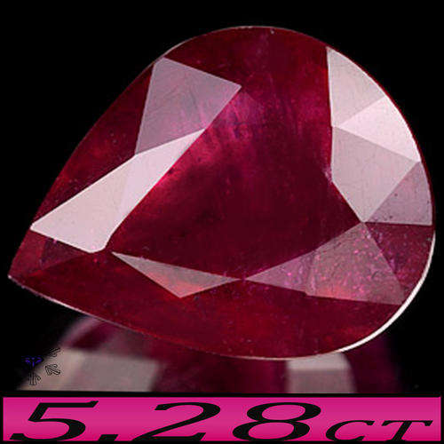 5.28CT DEEP PURPLISH RED RUBY [VS] NATURAL PERFECTED MADAGASCAN PEAR