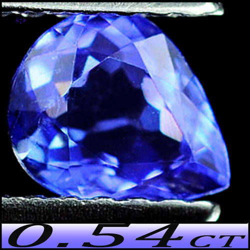 0.54CT VIOLET DEEP BLUE TANZANITE [VVS] ~ MASTERFUL MULTI FACETED PEAR GEMSTONE