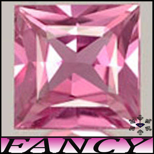 2.05CT PRINCESS SIMULATED DIAMOND [IF] ~ PRECISION POLISHED FANCY PINK BRILLIANT