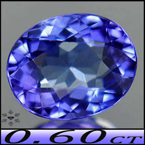0.60CT LOOP CLEAN TANZANITE [VVS] VIOLETISH BLUE BRILLIANT FLASHING OVAL