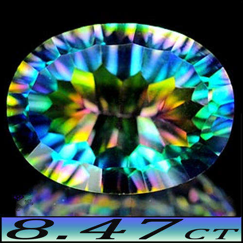 8.47CT MYSTIC GREEN QUARTZ [IF] - NATURAL FLAWLESS OVAL CONCAVE GEMSTONE