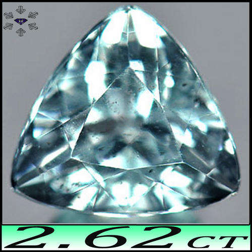 2.62CT NATURAL TRILLIANT AQUAMARINE - LIGHT AQUA BLUE BRAZILIAN GEMSTONE